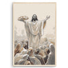 Jesus Feeds the 5000, 5 Loaves of Bread and 2 Fish, Watercolor Jesus Painting, Jesus Art