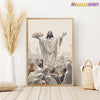 Jesus Feeds the 5000, 5 Loaves of Bread and 2 Fish, Watercolor Jesus Painting, Jesus Art