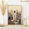 Jesus Feeds the 5000, 5 Loaves of Bread and 2 Fish, Vintage Christ Bible Verses Inspirational Poster